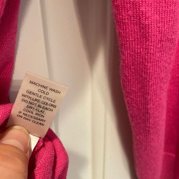 CABLE & Gage Button Down Cardigan Crew Neck Sweater Lightweight Bright P… - Picture 12 of 13